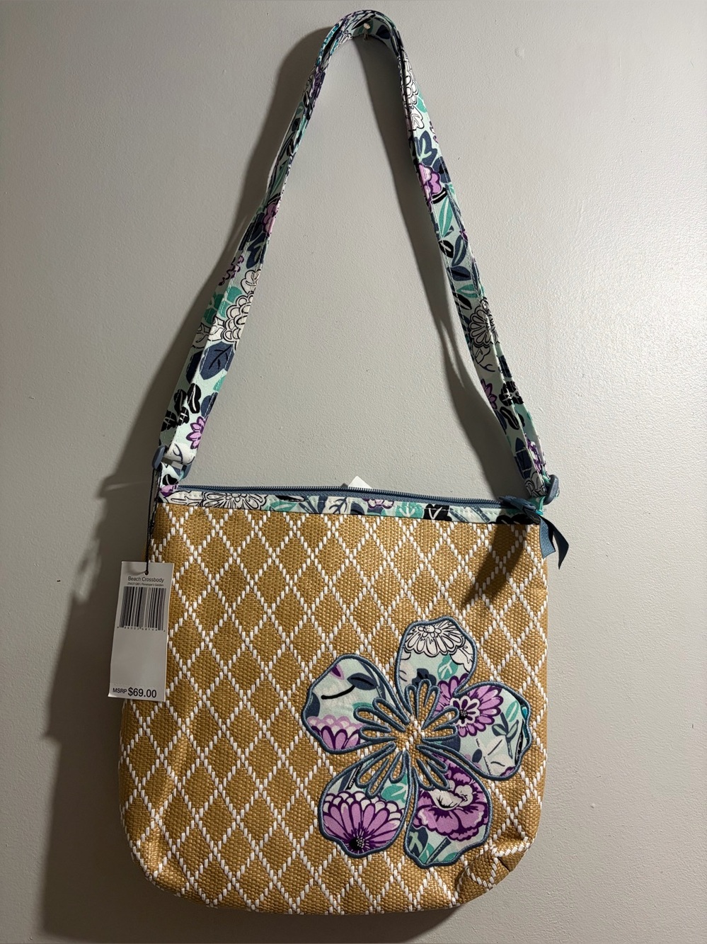Vera Bradley Brown and Floral Crossbody Bag